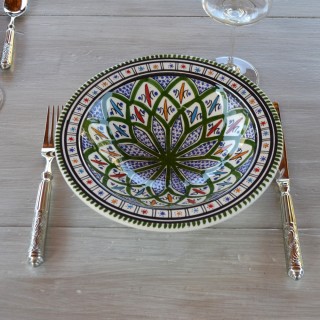Service à couscous assiettes Tebsis Bakir vert - 6 pers