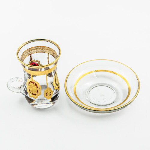 Verres à café ou à thé avec ces soucoupes Naïm 10 cl x 6 - Coffret