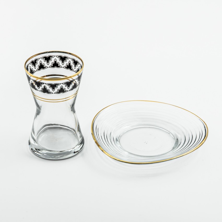 Verres à café ou à thé avec ces soucoupes Ilyan 10 cl x 6 - Coffret