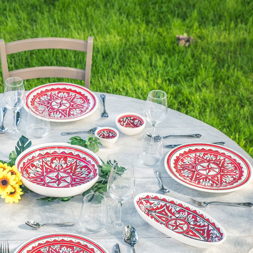 Plat ovale Bakir rouge - L 40 cm