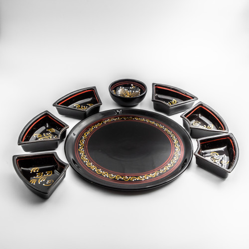 Service à apéritif Tatoué noir