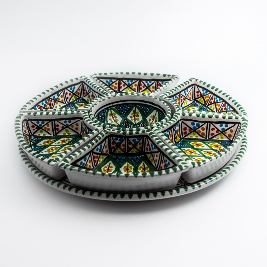 Service à apéritif Rond Bakir vert