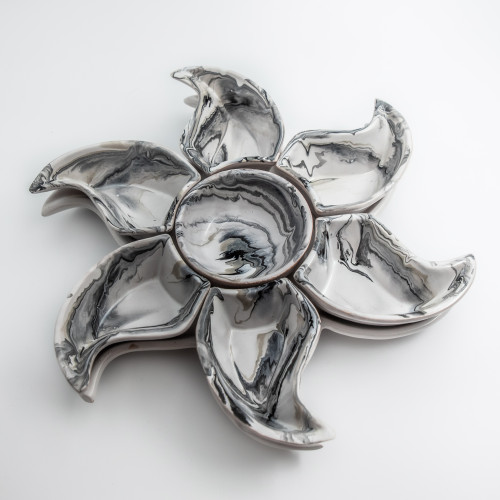 Service apéritif Etoile Marbré Noir