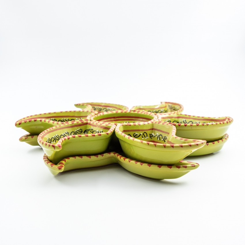 Service à apéritif étoile Tatoué Vert pistache