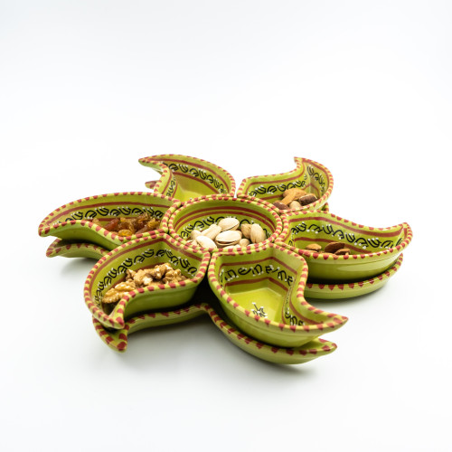 Service à apéritif étoile Tatoué Vert pistache 2