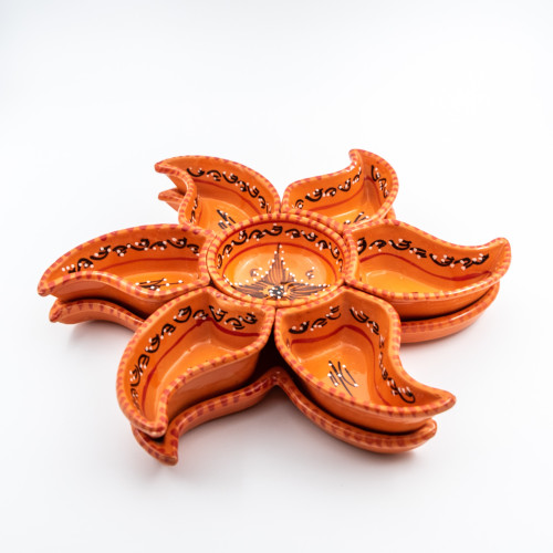 Service à apéritif étoile Tatoué Orange