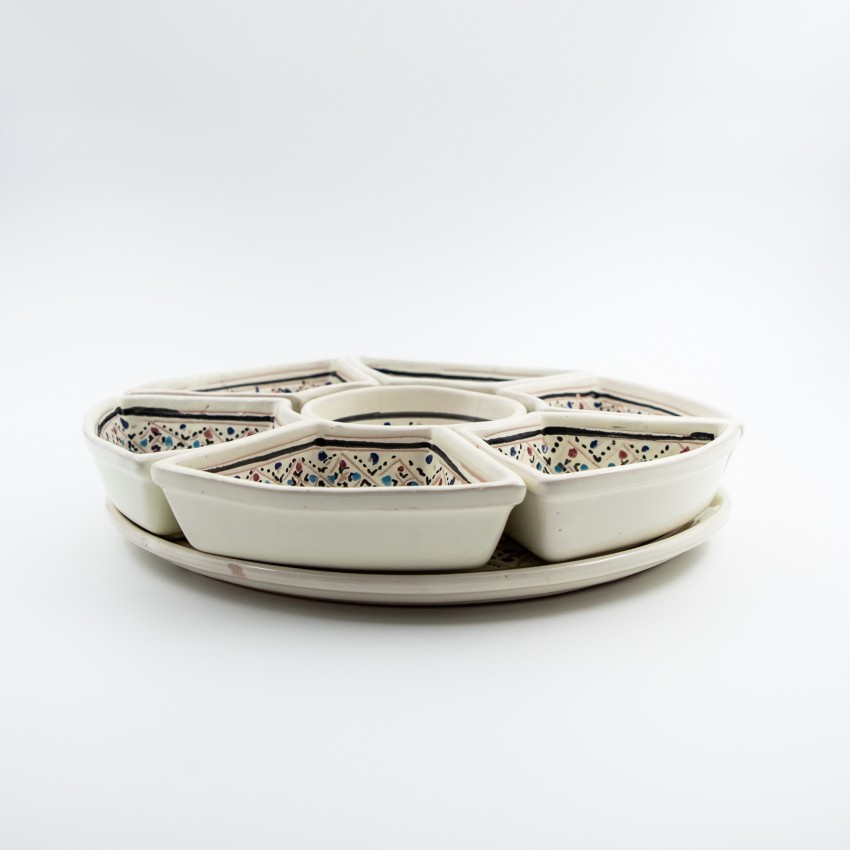 Service à apéritif Rond Marrakech Blanc