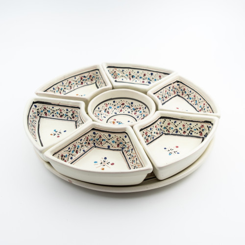 Service à apéritif Rond Marrakech Blanc