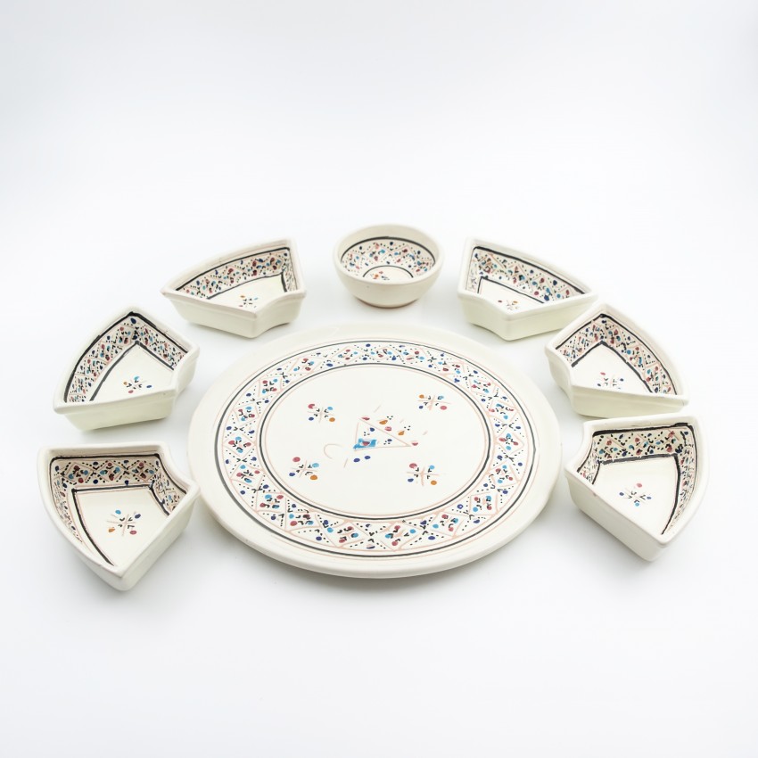 Service à apéritif Rond Marrakech Blanc