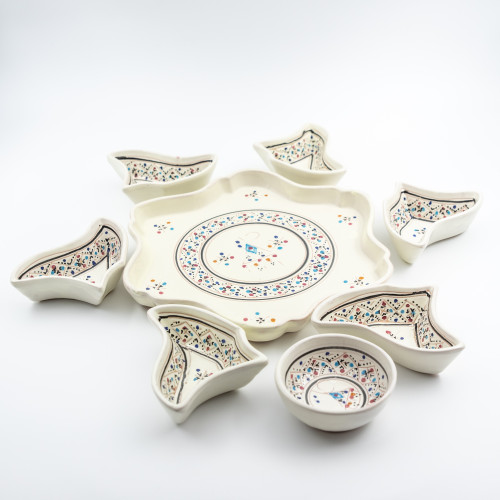 Service apéritif Fleur Marrakech Blanc