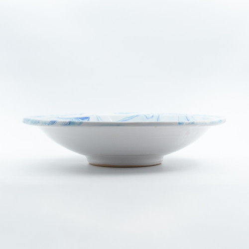 Plat de service Marbré Bleu et Turquoise - D 33 cm