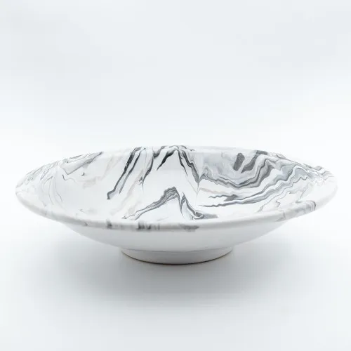 Plat de service Marbré Noir D 33 cm