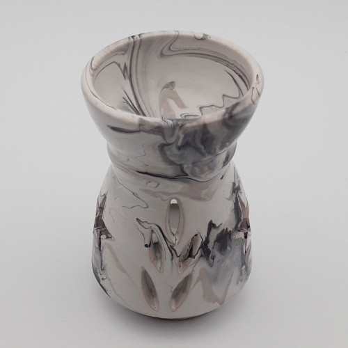 Brûle parfum Marbré noir et blanc - Grand Modèle