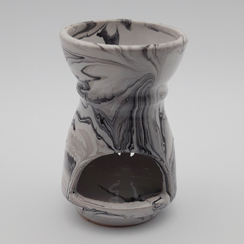 Brûle parfum Marbré noir et blanc - Grand Modèle