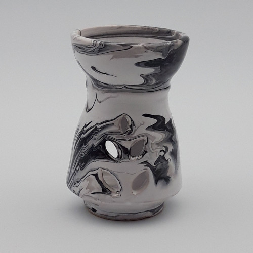 Brûle parfum Marbré noir et blanc - Petit Modèle