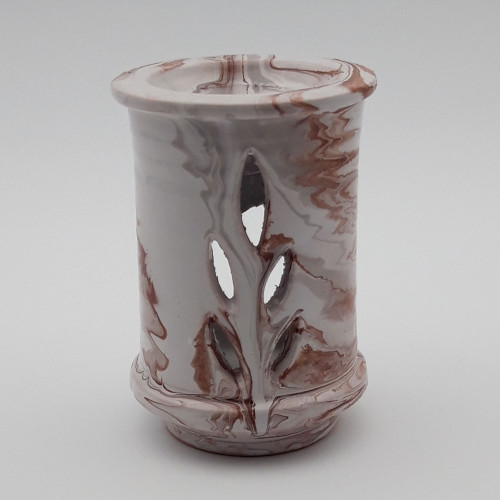 Brûle parfum Droit Marbré marron et blanc