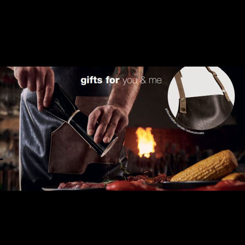 Tablier de cuisine en cuir Marron