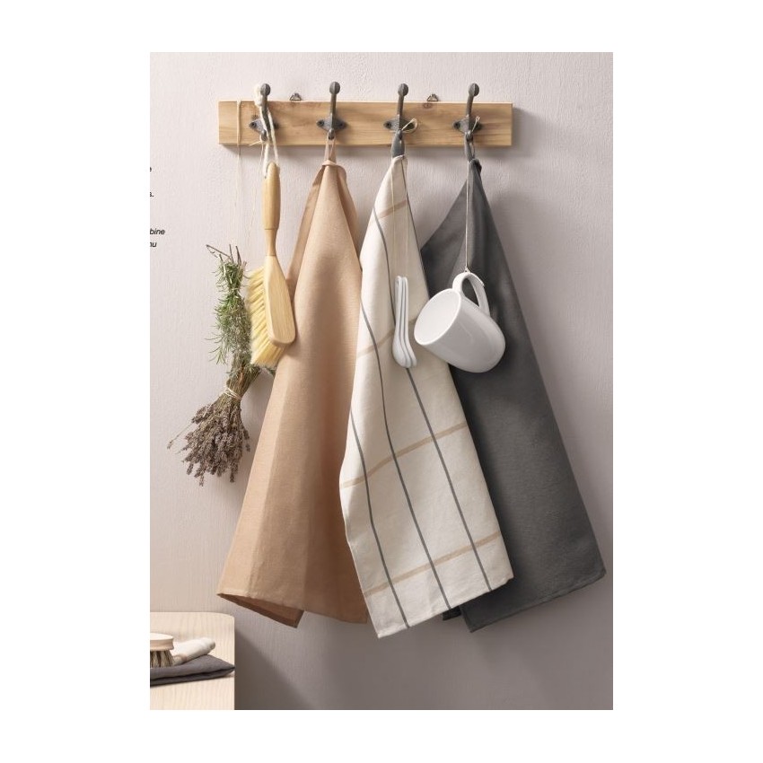 Torchon de cuisine écru à carreaux