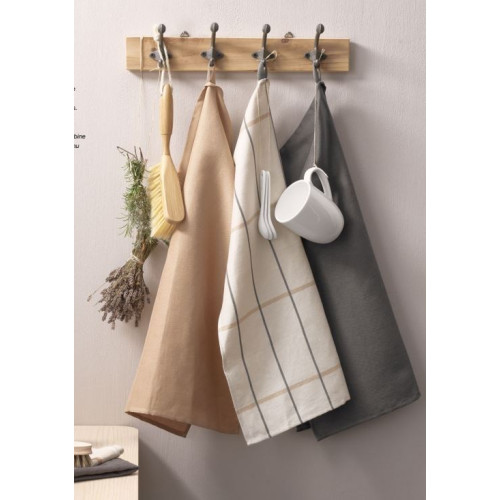 Torchon de cuisine écru à carreaux