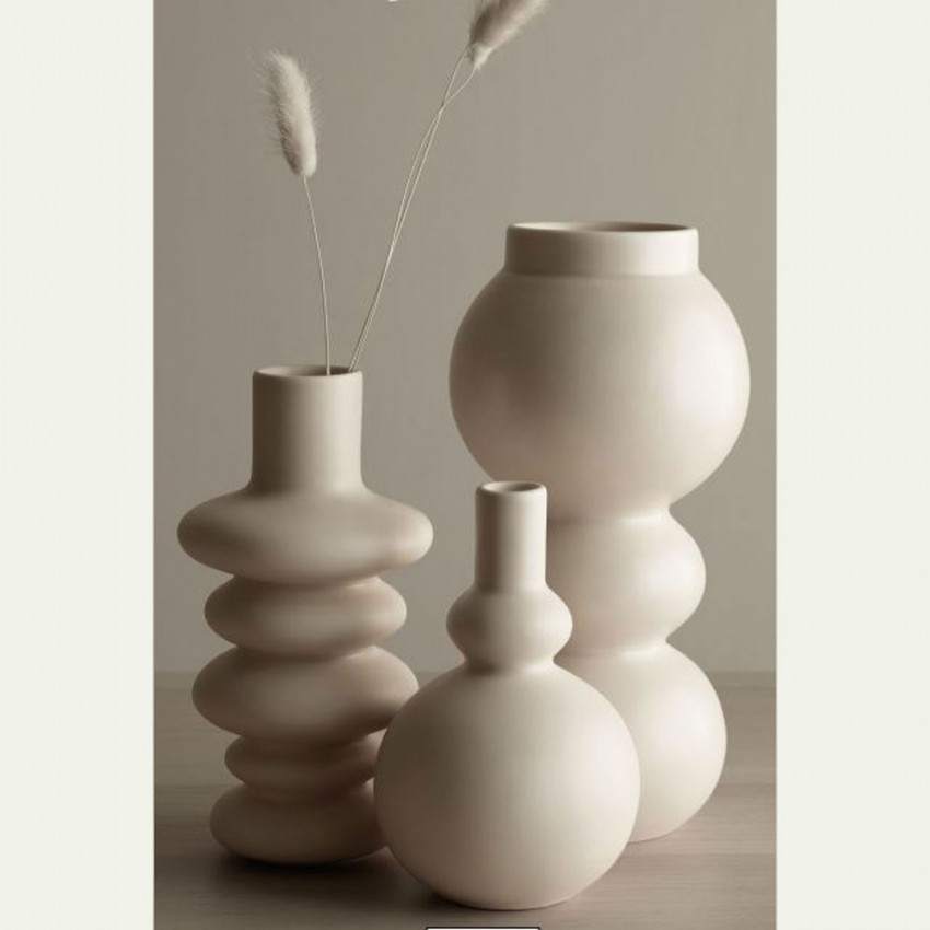 Vase Como Crème 3 Boules- H 23.5 cm