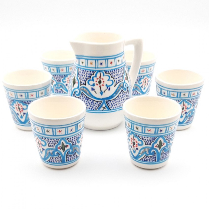 Service à boisson 6 personnes Marocain Turquoise