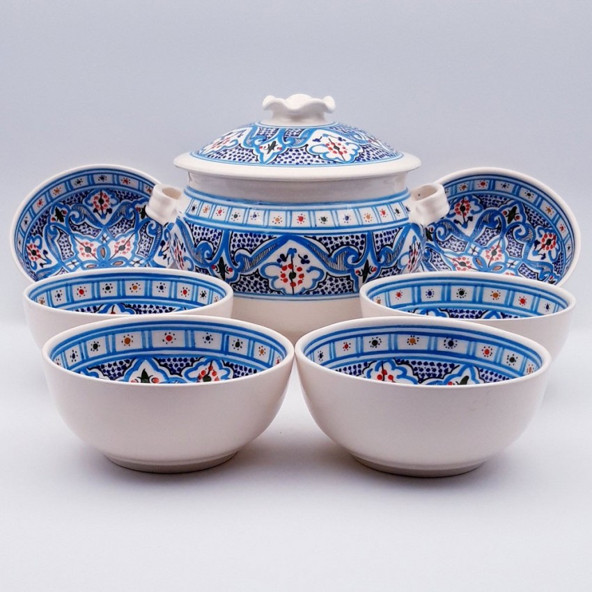 Service à soupe Marocain Turquoise - 8 pers