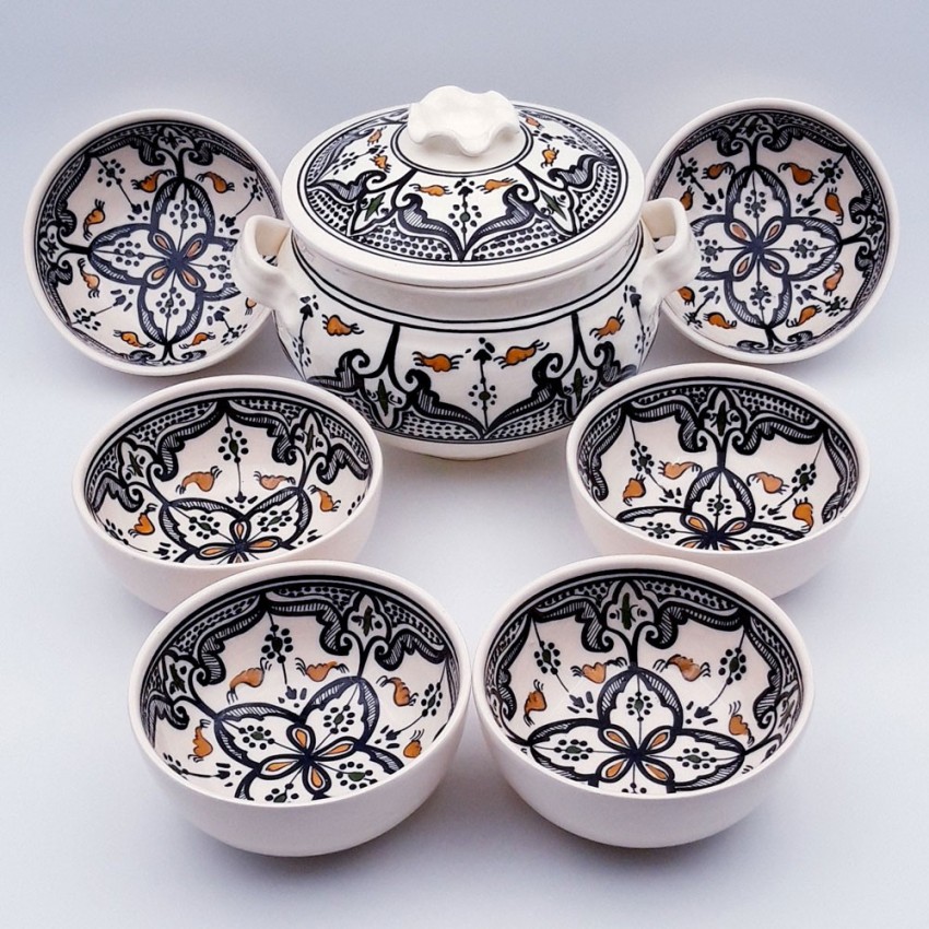 Service à soupe Marocain Noir - 6 pers