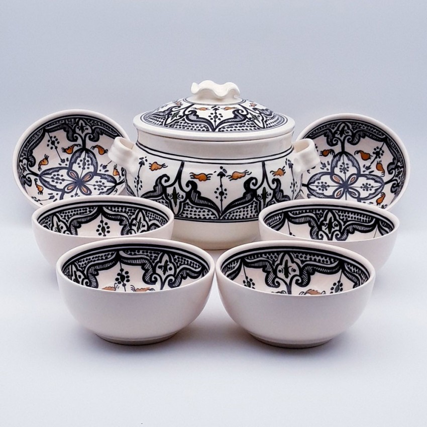 Service à soupe Marocain Noir - 6 pers