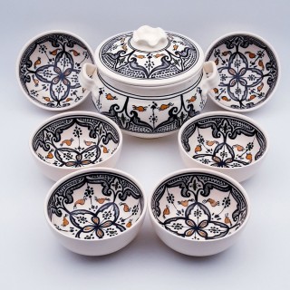 Service à soupe Marocain noir - 12 pers