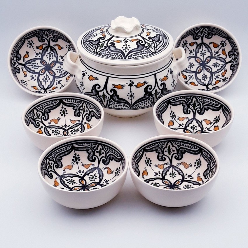 Service à soupe Marocain noir - 12 pers