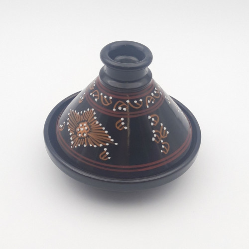 Petit tajine Tatoué Noir - D 17 cm