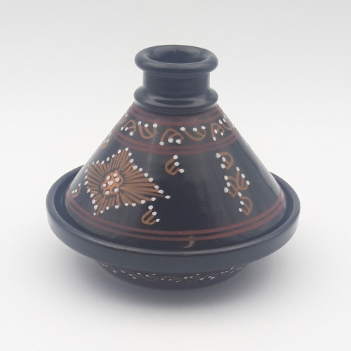 Petit tajine Tatoué Noir - D 17 cm
