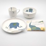 Coffret repas pour enfant en porcelaine Emma l'éléphant - 5 pcs
