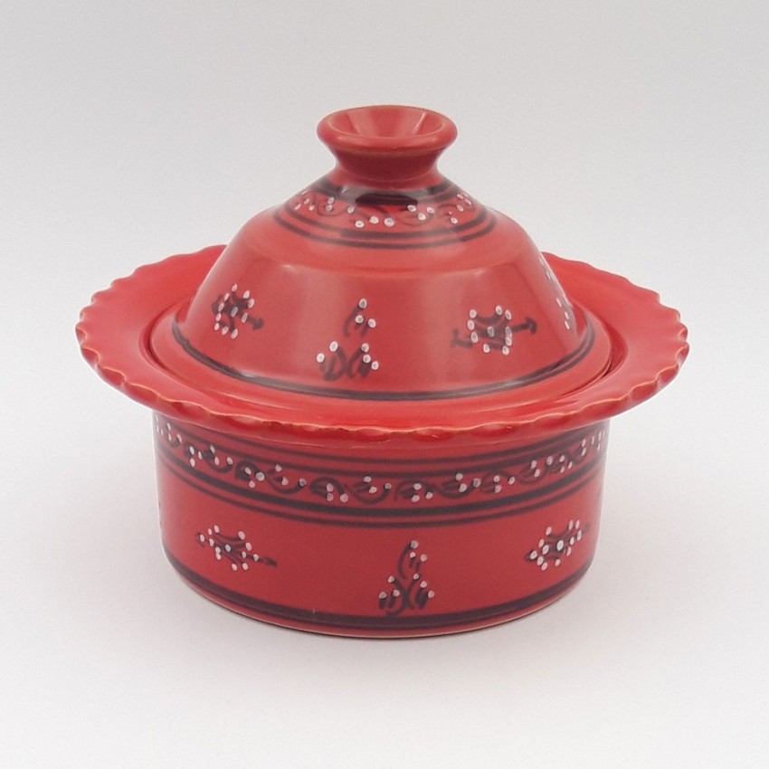 Service à couscous assiettes jattes avec plat jatte Tatoué rouge - 12 pers