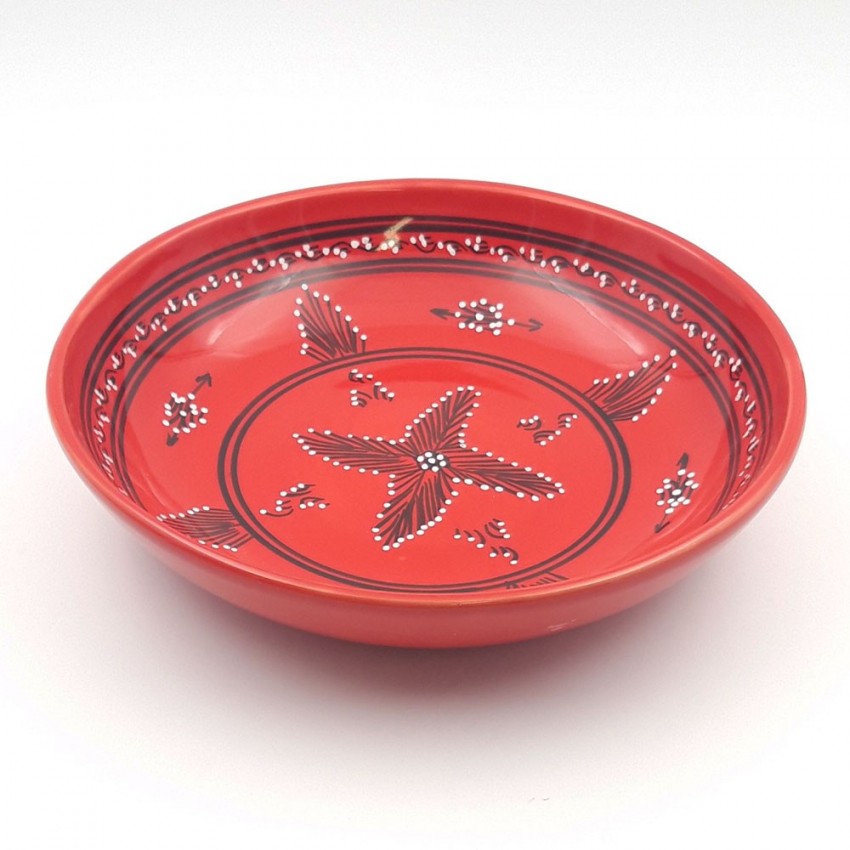 Service à couscous assiettes Tebsis avec plat jatte Tatoué rouge - 6 pers