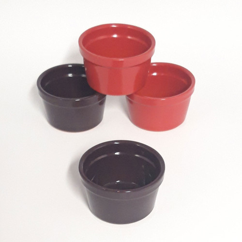 Ramequin à soufflé Diamètre 9.5 cm couleur Rouge et Violet - Lot de 4 2