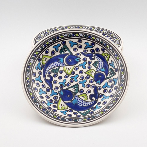 Lot de 6 assiettes plates Poissons Bleus - D 24 cm