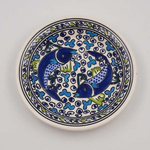 Assiette à entrée ou dessert Poissons Bleus - D 20 cm 2