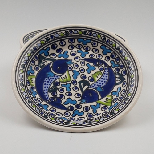 Lot de 6 assiettes à entrée ou dessert Poissons Bleus - D 20 cm