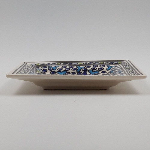 Assiette carrée Poissons Bleus - L 19 cm