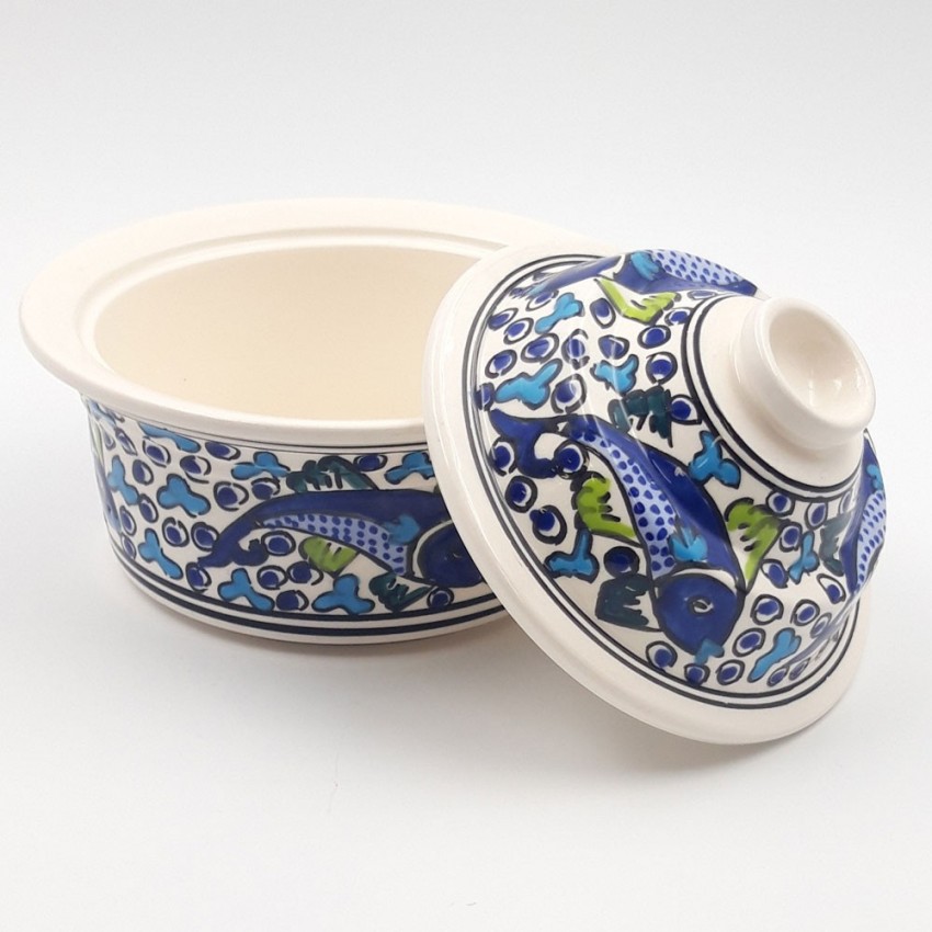 Service à couscous assiettes Tebsi Poissons Bleus - 8 pers