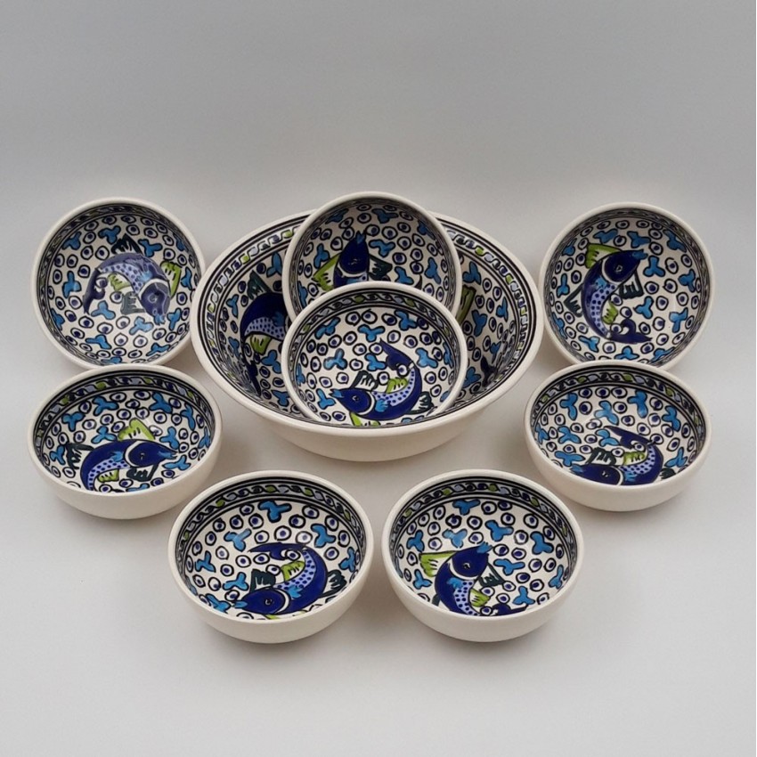 Service à salade de fruits Poissons Bleus - 8 pers