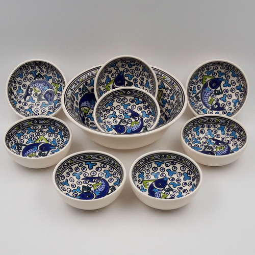 Service à salade de fruits Poissons Bleus - 8 pers