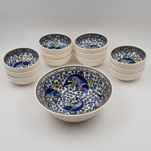 Service à salade de fruits Poissons Bleus - 12 pers