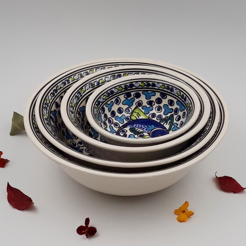 Lot de 4 saladiers Poissons Bleus