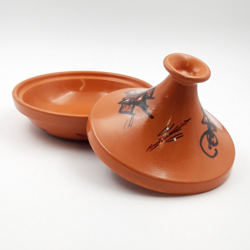 Tajine individuel évasé vernis décoré - D 22 cm 2