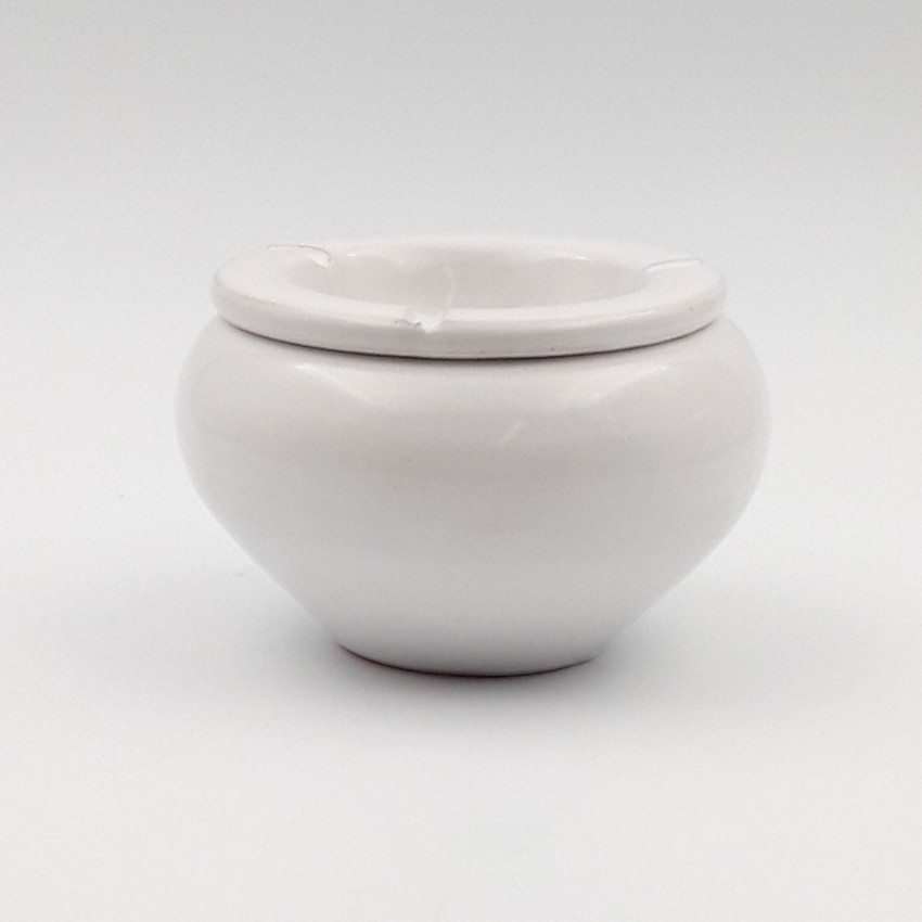 Cendrier Tunisien Uni blanc - Moyen modèle