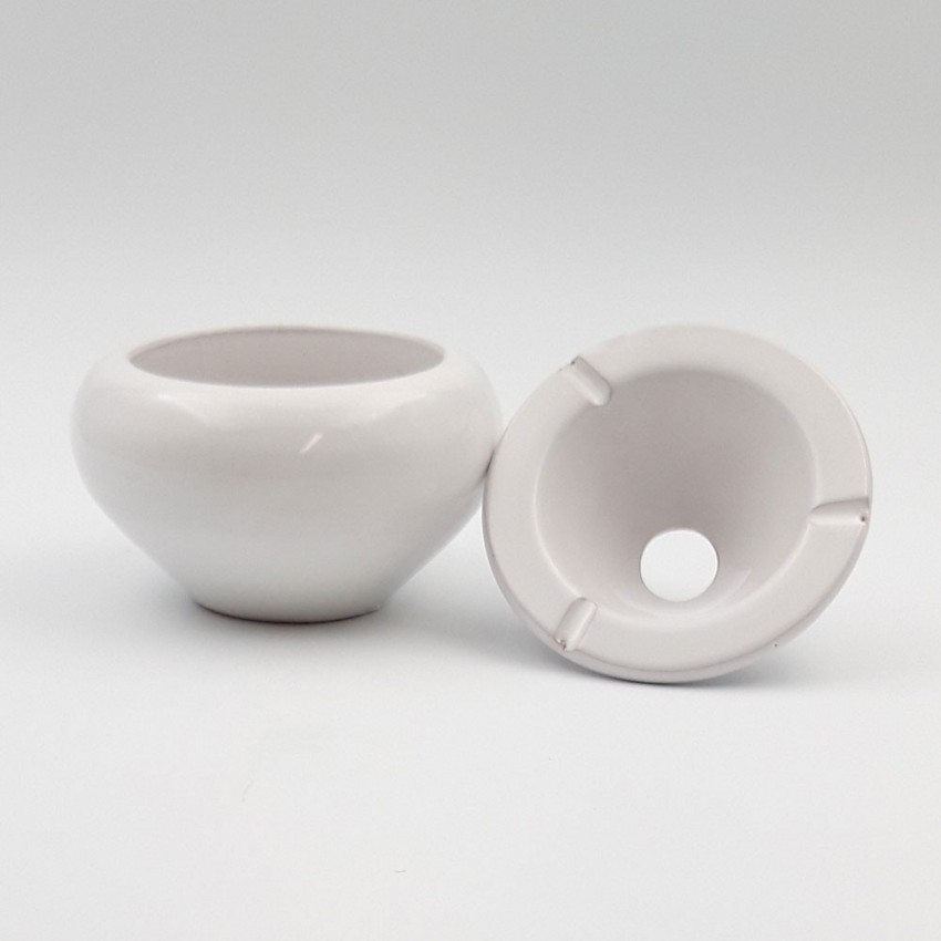 Cendrier Tunisien Uni blanc - Moyen modèle