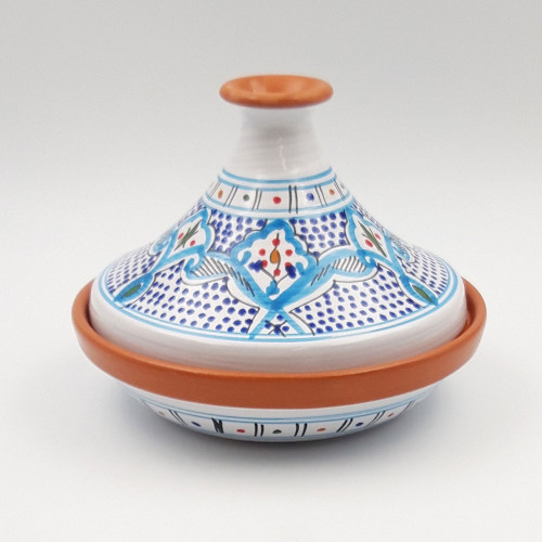 Tajine individuel évasé Marocain Turquoise - D 22 cm