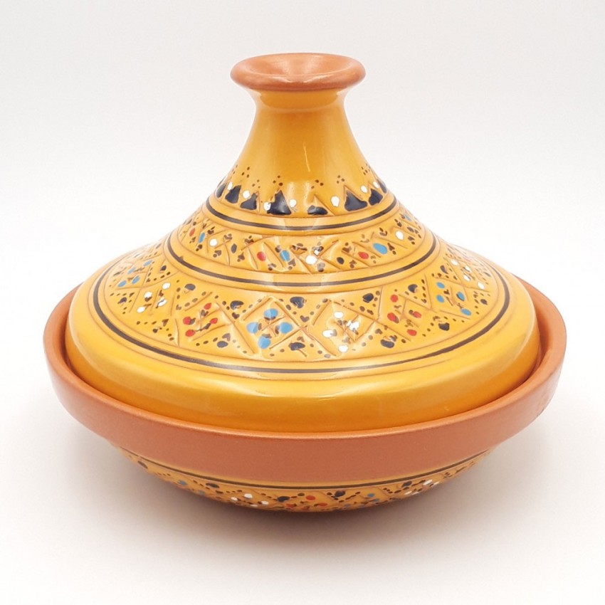 Tajine individuel évasé Marrakech Jaune - D 22 cm